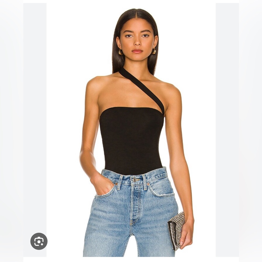 Superdown Black One-Shoulder Bodysuit